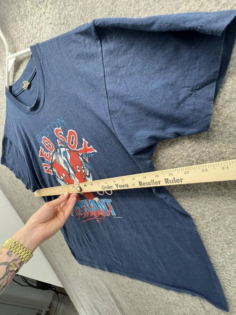 Vtg Boston Red Sox Shirt Mens XL Blue MLB Baseball 1986 Pennant Fever Twins